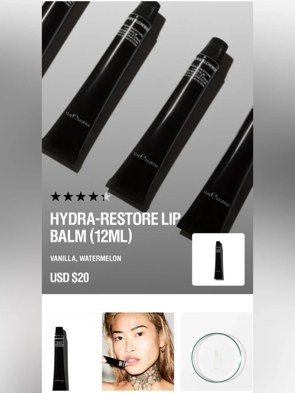 Grown Alchemist Hydra-Restore Lip Balm – Black